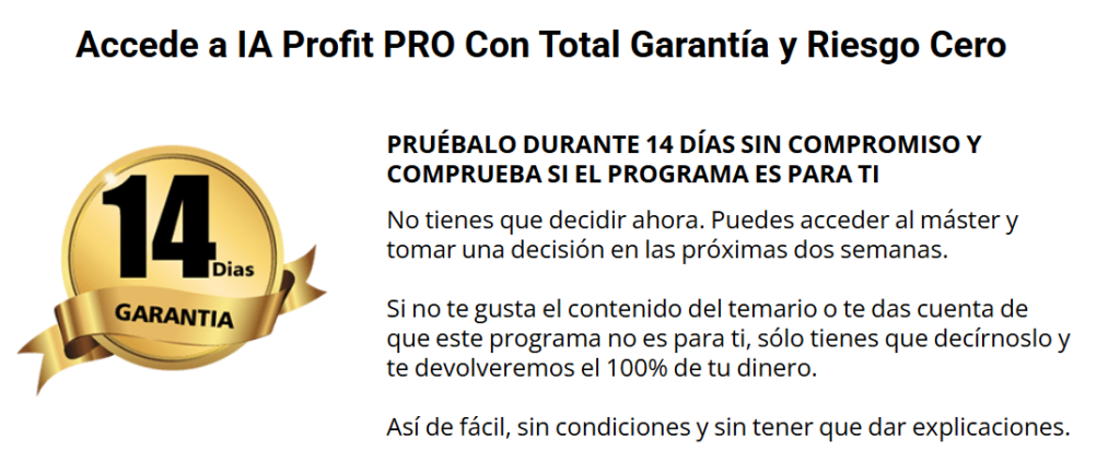 Garantía IA Profit pro